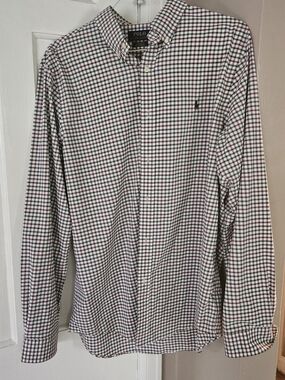 Ralph Lauren shirt XL Classic Fit Navy & Red Checked Button-Down